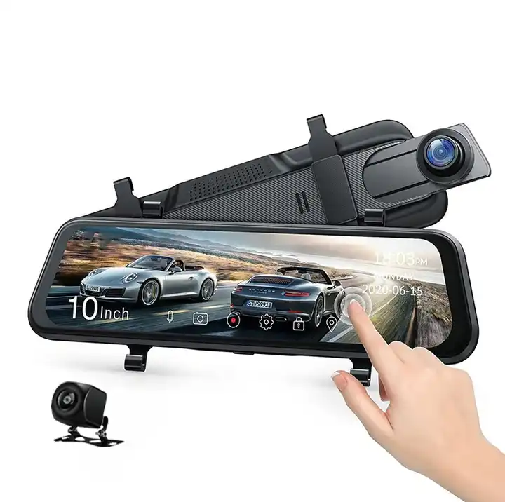10'' Mirror Dash Cam Night Vis - Rear Camera For Car ulasan dan harga
