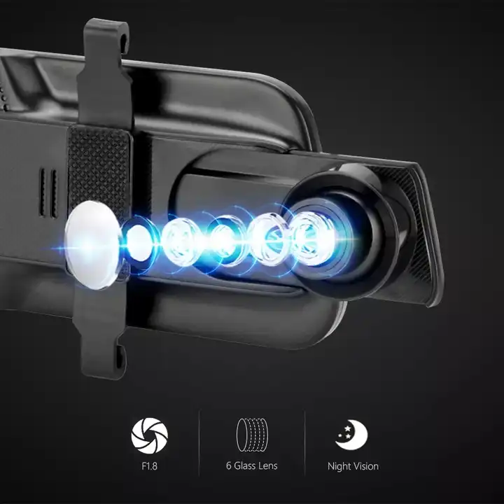 10'' Mirror Dash Cam Night Vis - Rear Camera For Car ulasan dan harga