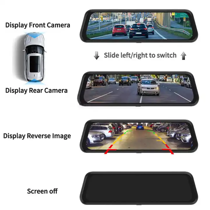 10'' Mirror Dash Cam Night Vis - Rear Camera For Car ulasan dan harga