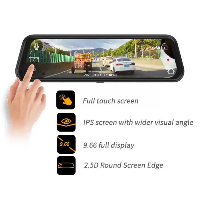 10'' Mirror Dash Cam Night Vis - Rear Camera For Car ulasan dan harga