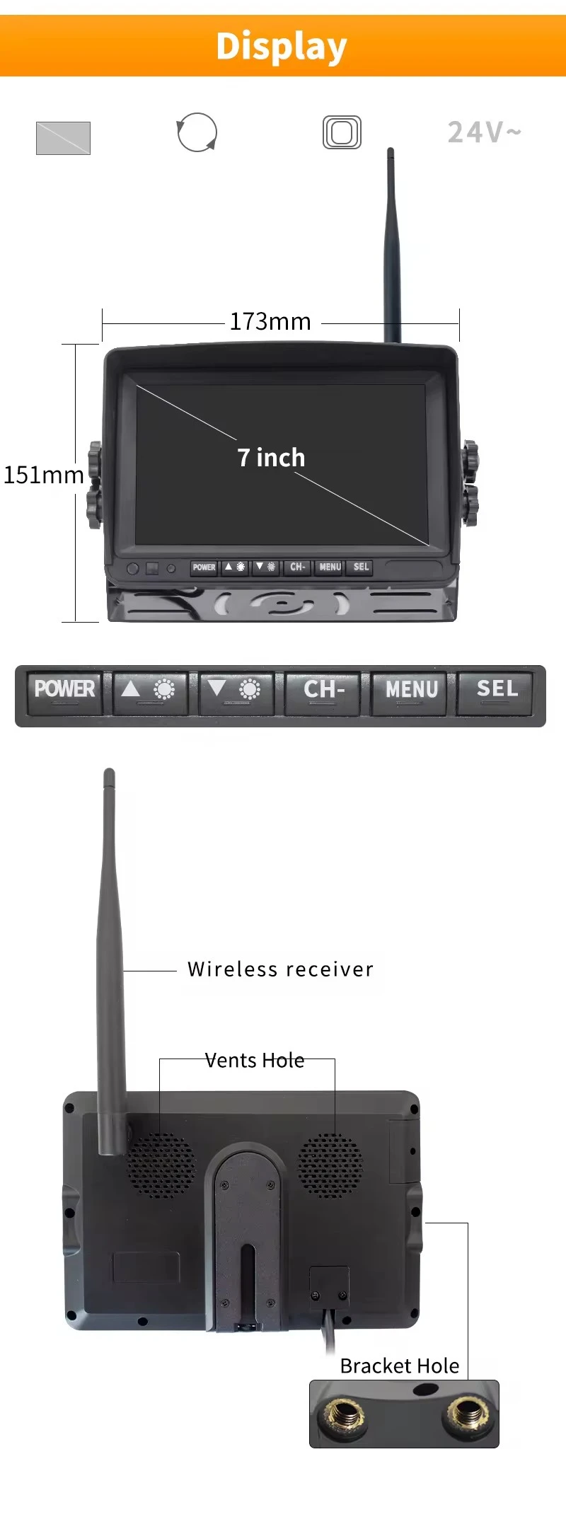 720P Wireless RV Backup Camera - Rear Camera For Car ulasan dan harga